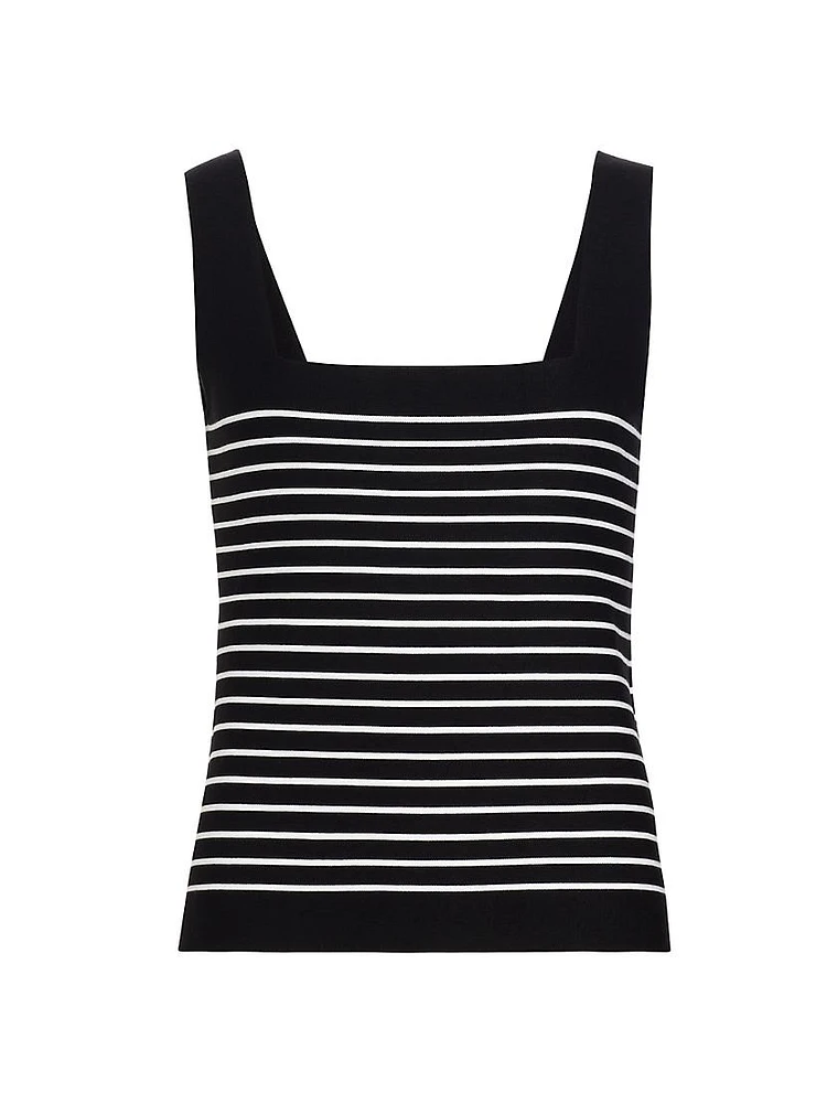 Ellie Squareneck Striped Knit Tank