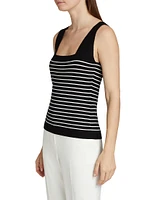 Ellie Squareneck Striped Knit Tank