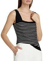 Ellie Squareneck Striped Knit Tank