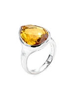 Rock Candy Medium Teardrop Sterling Silver & Cognac Citrine Ring