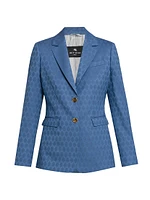 Geometric Jacquard Wool Blazer