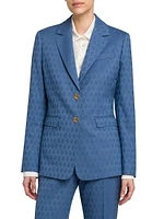 Geometric Jacquard Wool Blazer