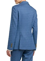 Geometric Jacquard Wool Blazer