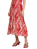 Paisley Pintuck Midi Skirt