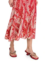 Paisley Pintuck Midi Skirt