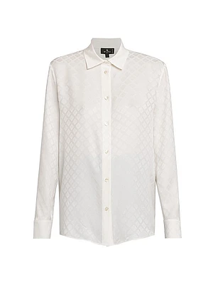 Geometric Jacquard Silk-Blend Shirt