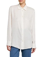 Geometric Jacquard Silk-Blend Shirt