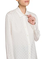 Geometric Jacquard Silk-Blend Shirt