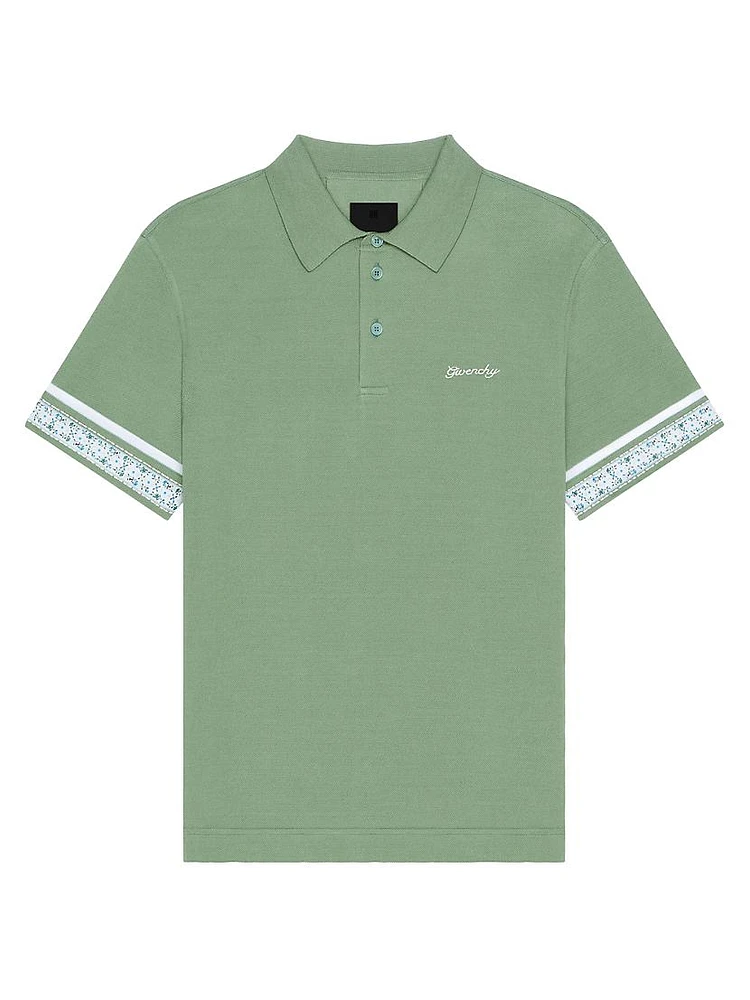 Polo Shirt Cotton with Floral Detail