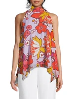 Monica Floral Chiffon Halter Blouse