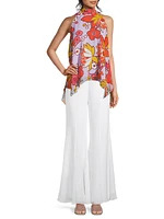 Monica Floral Chiffon Halter Blouse