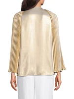 Verity Metallic Pleated Blouse