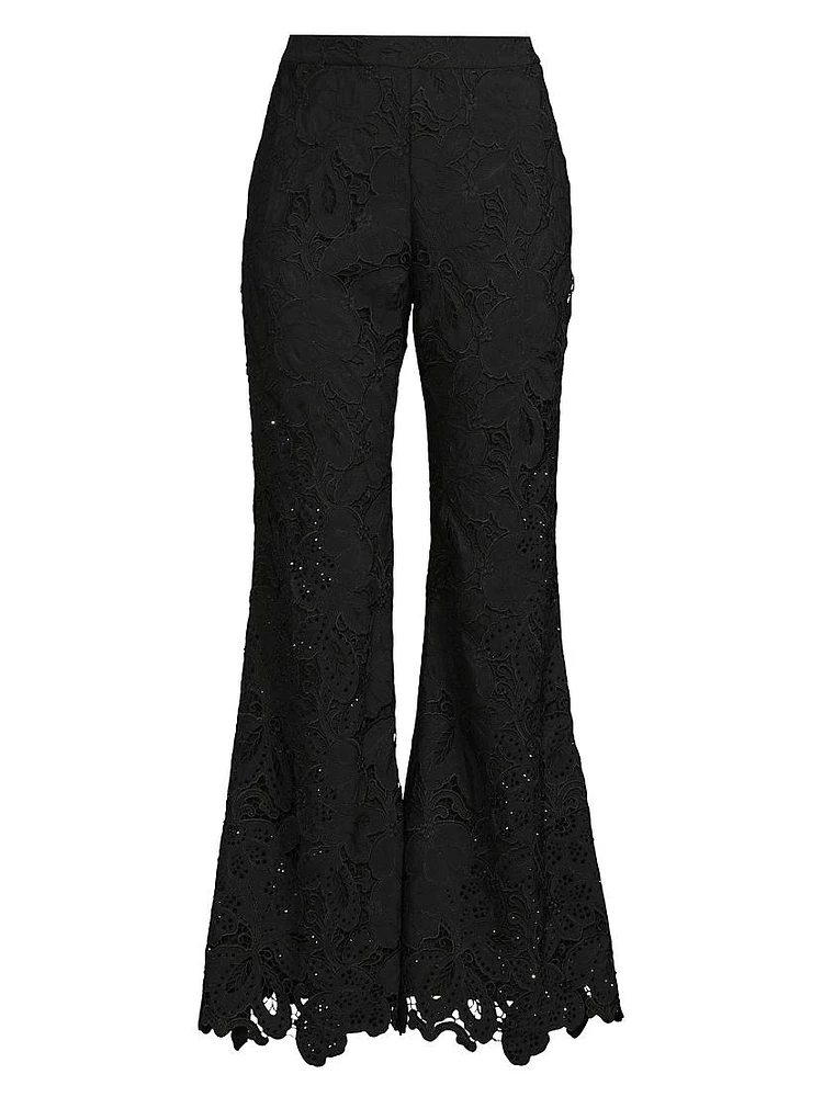 Shiela Beaded Lace Flare Pants