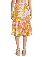 Kehlani Floral-Sequined Midi-Skirt