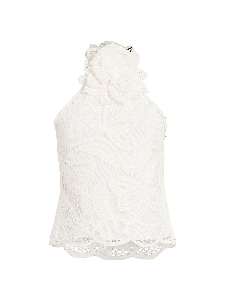 Nicolette Lace Floral Appliqué Blouse