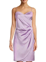 Taryn Satin Wrap Minidress