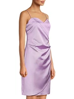 Taryn Satin Wrap Minidress