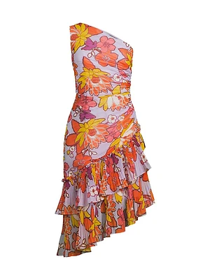 Lana Floral Asymmetric Midi-Dress