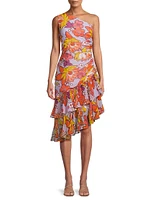 Lana Floral Asymmetric Midi-Dress