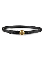 Monogram Pebble Buckle Leather Belt