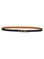 Logo Buckle Leather Belt