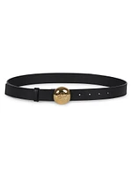 Monogram Pebble Buckle Leather Belt