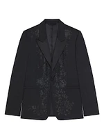 Slim Fit Jacket Floral Jacquard