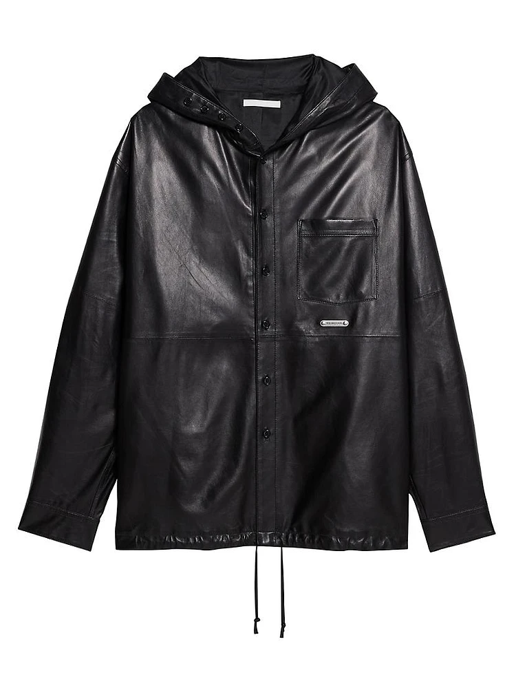 Leather Hooded Shirt