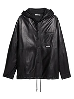 Leather Hooded Shirt