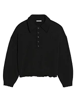 Cotton Long-Sleeve Polo Shirt