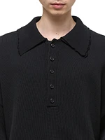 Cotton Long-Sleeve Polo Shirt