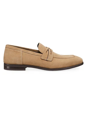 Simon Crisscross Suede Loafers