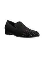 Premiere Party Crystal-Embellished Suede Loafers