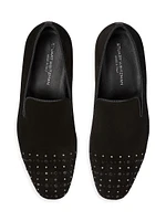 Premiere Party Crystal-Embellished Suede Loafers