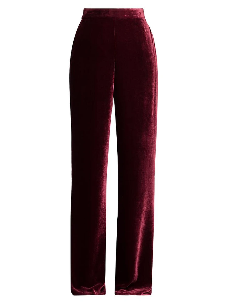 Silk-Blend Velvet Trousers