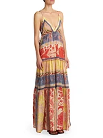 Patchwork Tiered Long Dress