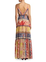 Patchwork Tiered Long Dress