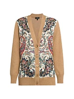 Paisley Silk V-Neck Cardigan