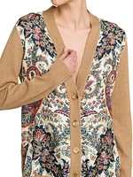 Paisley Silk V-Neck Cardigan