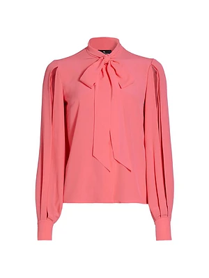 Silk Tie-Neck Blouse