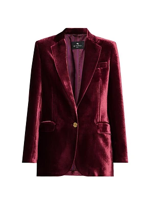 Silk-Blend Velvet Blazer