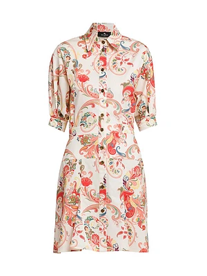 Stretch Cotton Knee-Length Shirtdress