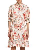 Stretch Cotton Knee-Length Shirtdress