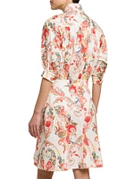 Stretch Cotton Knee-Length Shirtdress