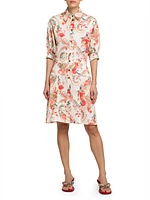 Stretch Cotton Knee-Length Shirtdress