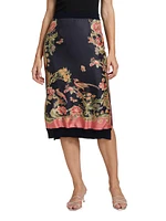 Garden Silk Combo Pencil Skirt