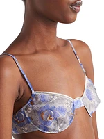 Printed Nylonette Bra Top