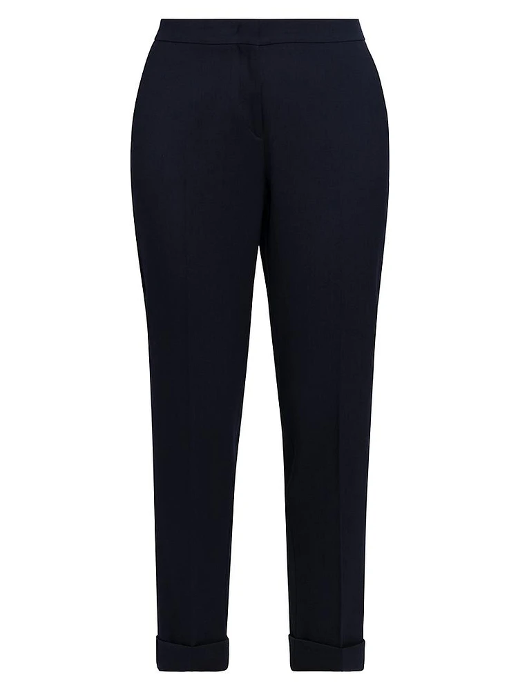 Cuffed Stretch Wool Trousers