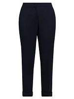 Cuffed Stretch Wool Trousers