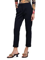 Cuffed Stretch Wool Trousers